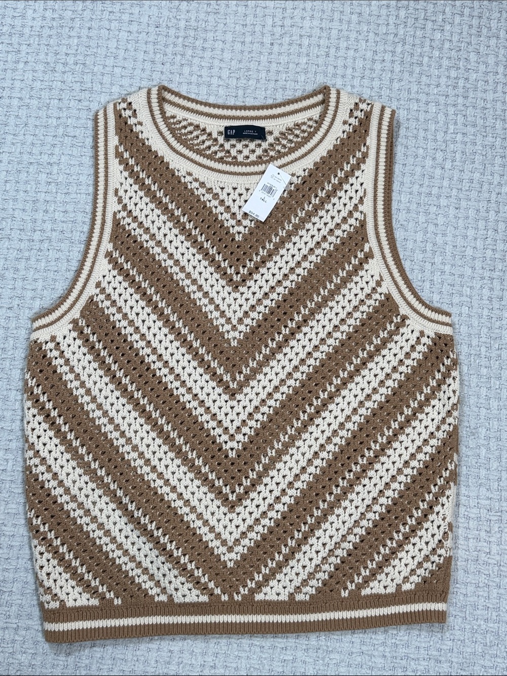 NWT’s Gap Soft Knit Sweater Vest Sleeveless Perfect Khaki Size Large Tall